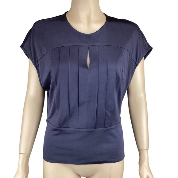 3.1 Phillip Lim Top Size Medium Keyhole Charcoal Gray‎ Pleated Detail - Picture 2 of 8